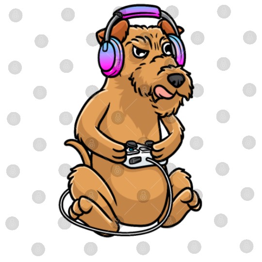 Irish Terrier Dog Gamer Video Game Gaming Irish Digital Files