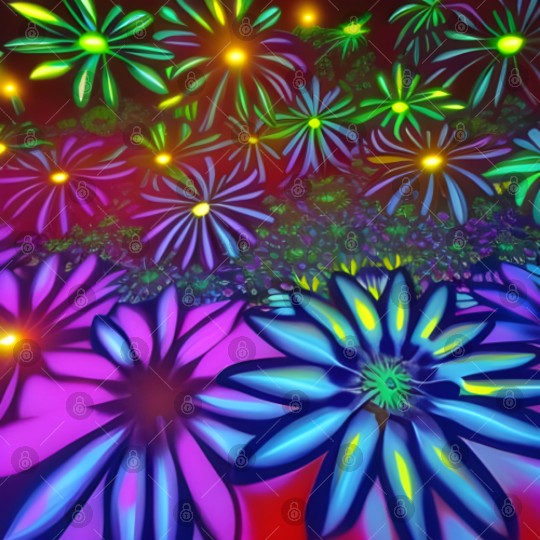 Psychedelic flowers Digital Files