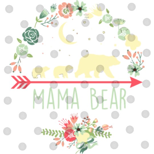 Floral Mama Bear With 2 Cubs Digital Files