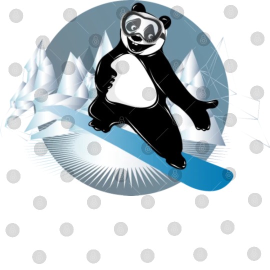cool panda bear is snowboarding in the mountains Digital Files