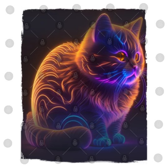 Lets Glow Crazy Cat Kitten Fluffy Cat Digital Files