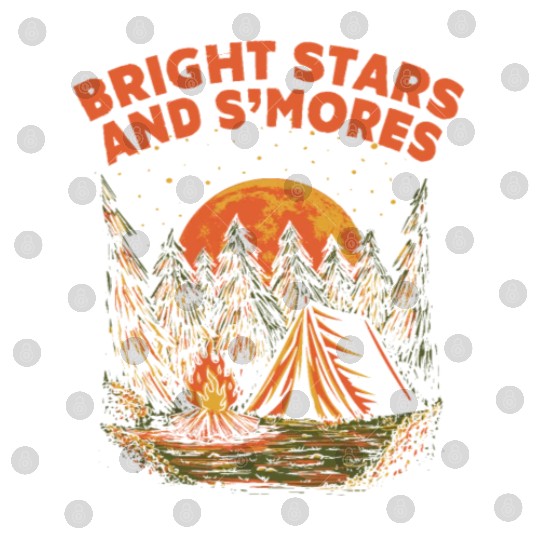 Bright Stars and Smores Camping Friends Camper Bud Digital Files