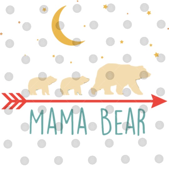 Retro Mama Bear With 2 Cubs Digital Files