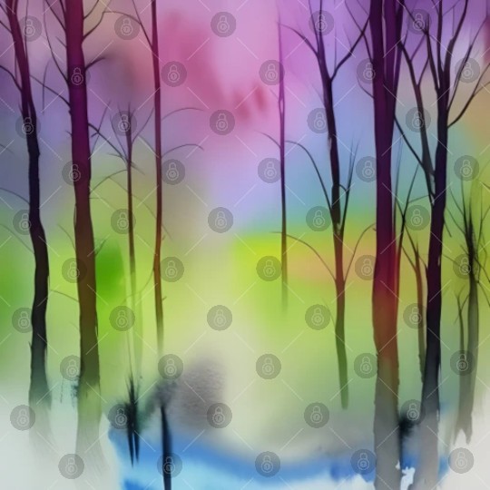 Colorful watercolor simple nature Digital Files