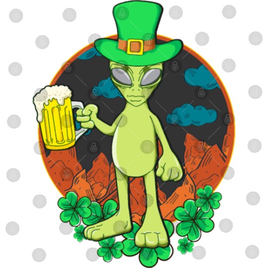 St Patrick's Day Drinking Alien Digital Files