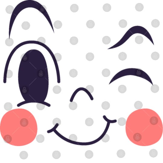 Wink expression of cartoon emotion face Digital Files