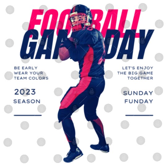 Blue Pink American Football Game Day Season 2023 Digital Files