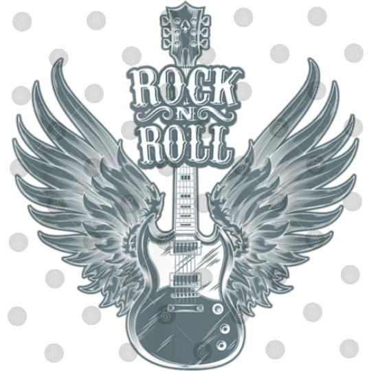 Rock N Roll Angel Wings Music Guitar Player Digital Files