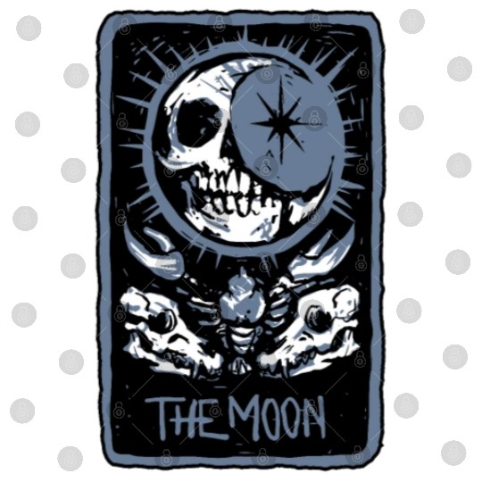 The Moon Skeleton Skull Tarot Card Digital Files