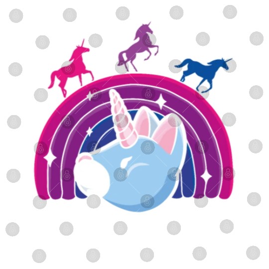 Kawaii Bisexual Pride Unicorn Bi Rainbow Digital Files