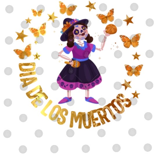 Dia De Los Muertos Digital Files, Girl Sugar Skeleton