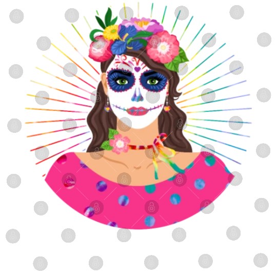 Dia De Los Muertos Digital Files, Little Girl Sugar Skull
