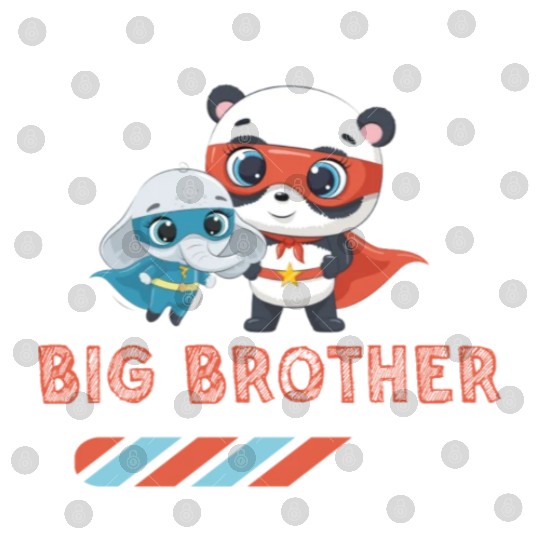 Big brother super hero panda elephant Digital Files