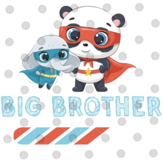 Big brother super hero panda elephant Digital Files