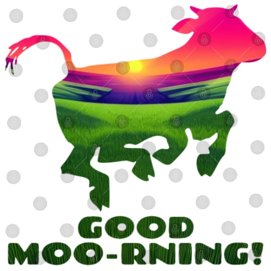 Good Moo-rning! Pop Art Sunrise Leaping Calf Digital Files