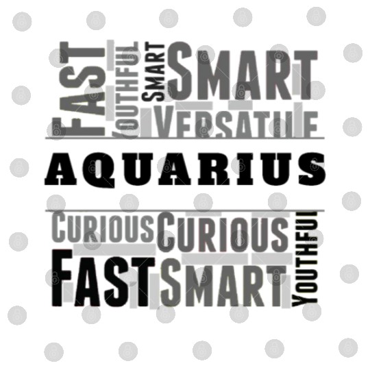 Aquarius Zodiac Star Sign Word Cloud Square Monoch Digital Files