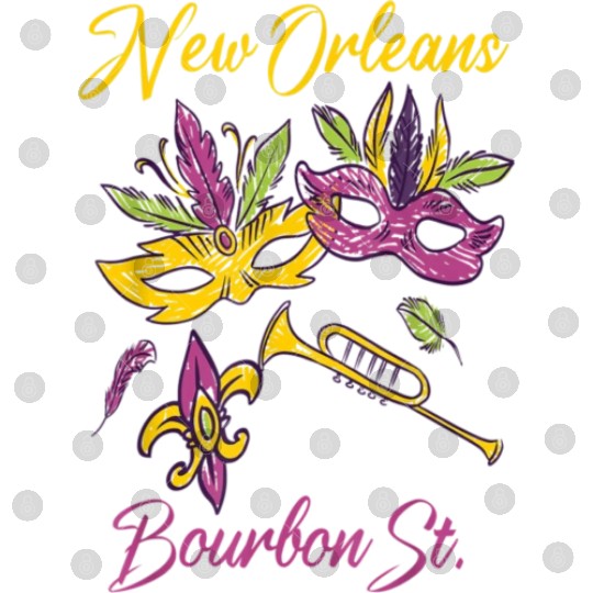 French New Orleans Mardi Gras Souvenir Bourbon Str Digital Files