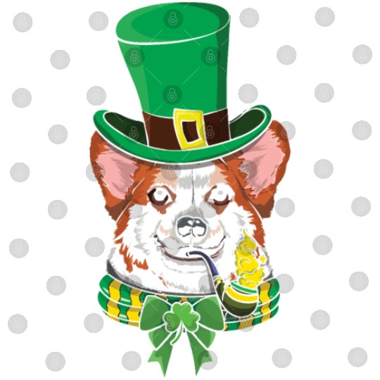 Cute Corgi Irish Happy Saint Patrick Day Digital Files