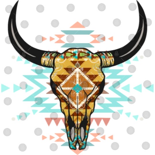 Western Aztec Bull Skull Digital Files