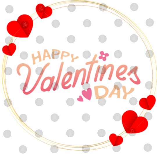 Happy Valentines Day- Ring With Hearts Digital Files