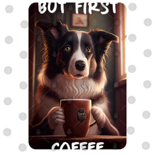 Border Collie - But First Coffee (en) 3 Digital Files