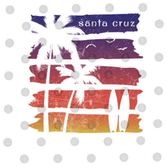 Cool Santa Cruz California Surfing Fan Beach Palm Digital Files