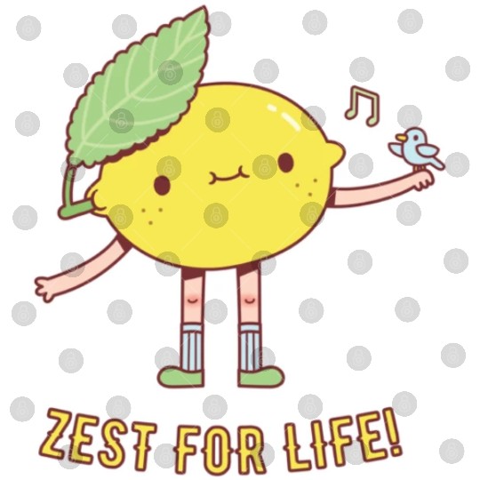 Cute Lemon and Bird Zest For Life Digital Files