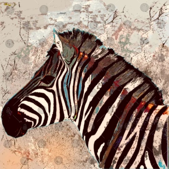 Zebra with neon colors Digital Files