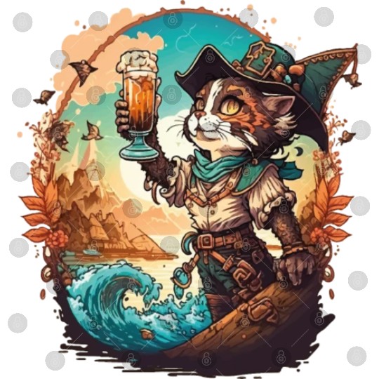 Get Ready to Sail the High Seas with Pirate Cat Digital Files