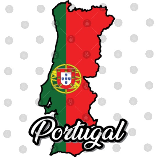 Portugal map in national flag colors. Digital Files