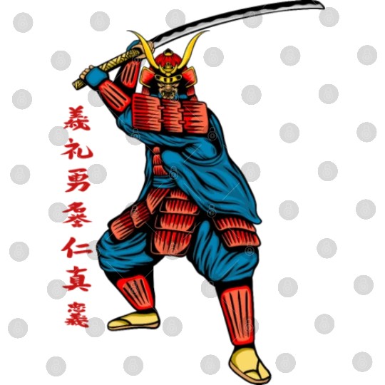Japanese samurai warrior red writing mask Digital Files