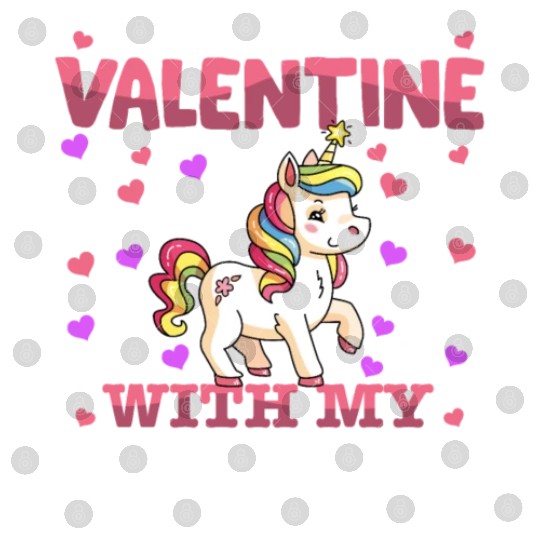 My First Valentine With My Unicorn Animal Heart Digital Files