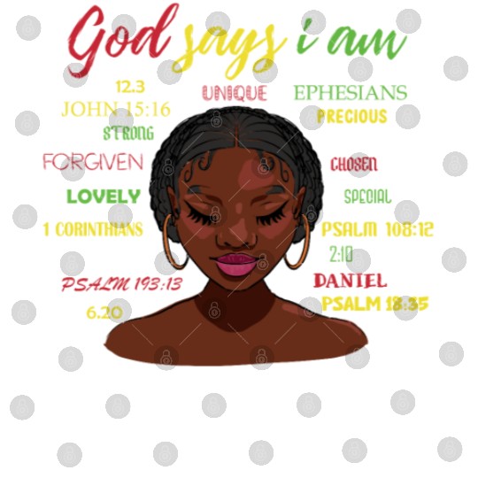 African American Girl God Says I Am Black Pride Digital Files