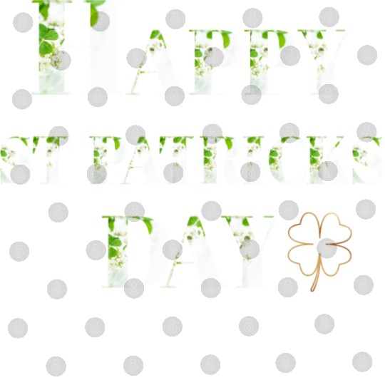 Happy St. Patrick’s Day, white text Digital Files