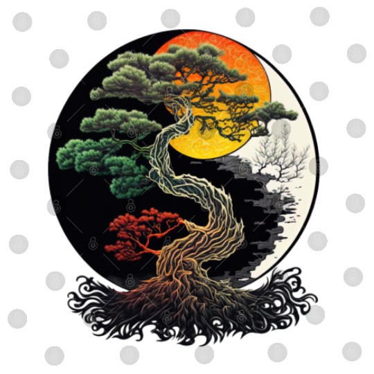 Yin and Yang Bonsai Tree Digital Files