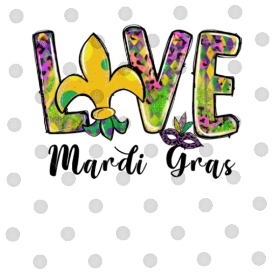 New Orleans Kids Girls Love Mardi Gras Outfit Digital Files