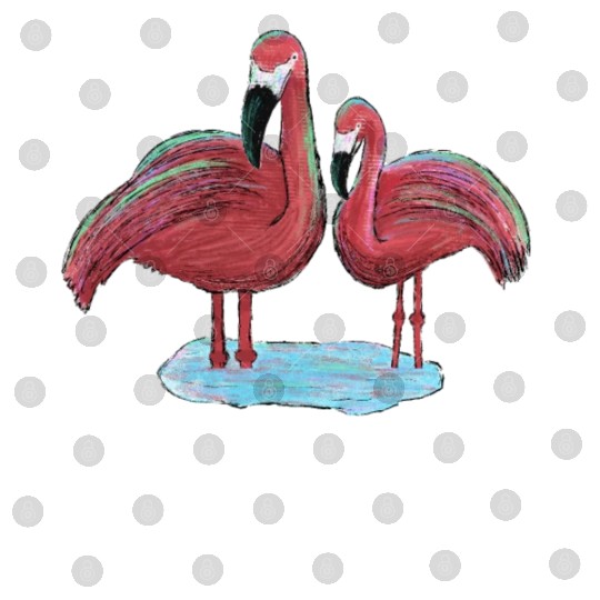 Trippy Flamingos Digital Sketch and Painting Digital Files