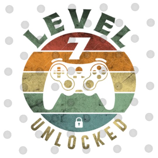 Level 7 Unlocked Funny Video Gamer 7th Birthday Digital Files