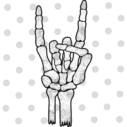 Skeleton Hand Rock Metal Sign Digital Files