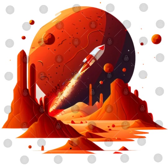 Vintage Space Science Mars Fiction Geek Solar Digital Files