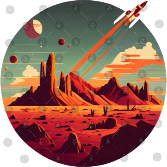 Vintage Space Science Mars Fiction Geek Solar Digital Files