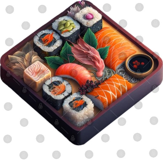 Realistic Sushi On Table Digital Files