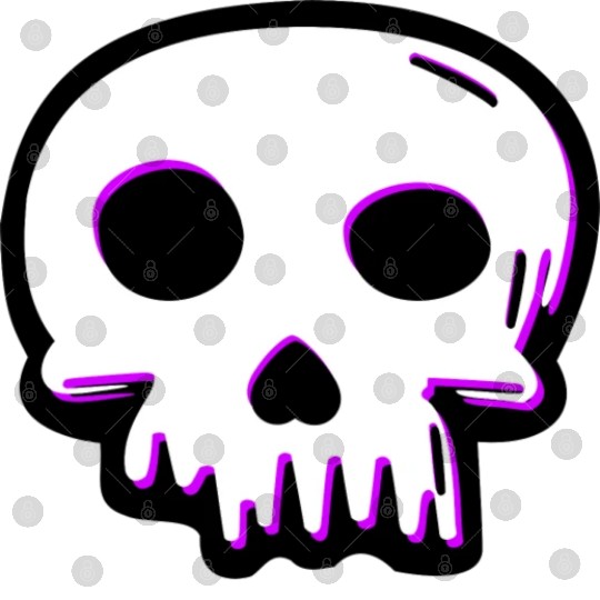 2D Vector Cartoony Synthwave Skull Digital Files