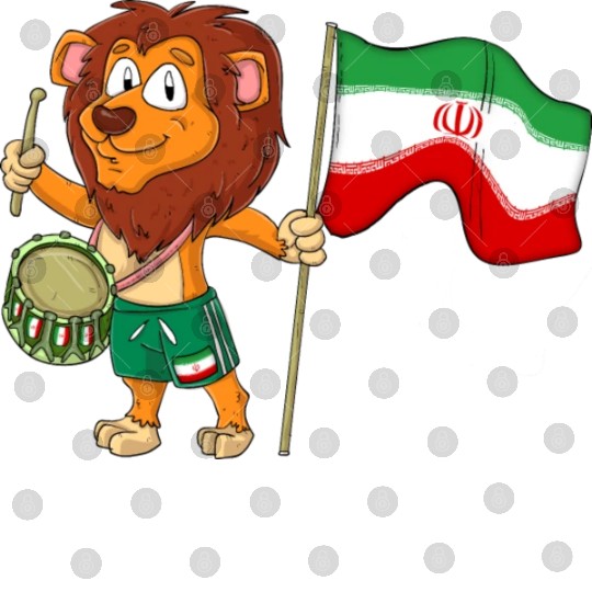 Lion with the Iran flag Digital Files