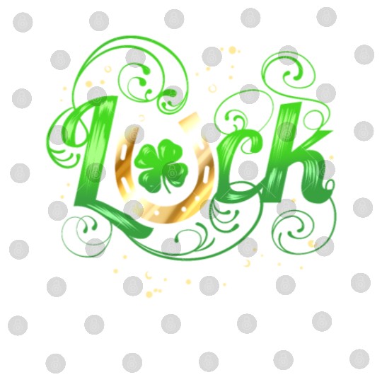 Green Golden Luck Logo With Horseshoe For St Digital Files