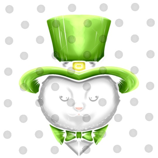 Cute Kawaii Cat With Leprechauns Hat On St Digital Files