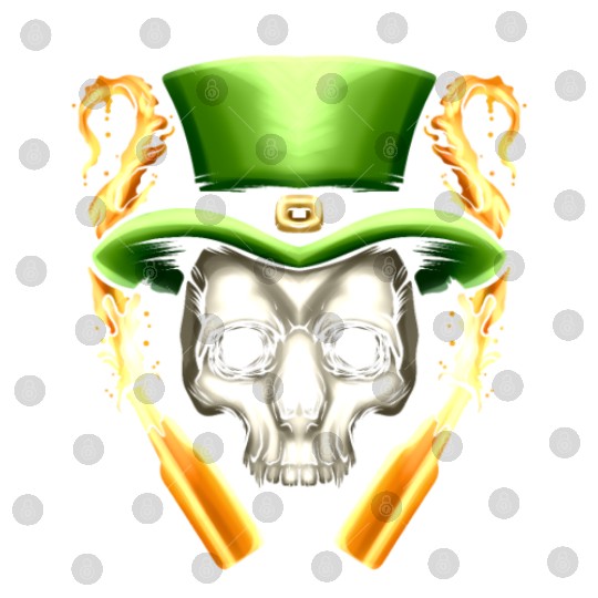 Skull With Leprechauns Hat And Beer Party St Digital Files