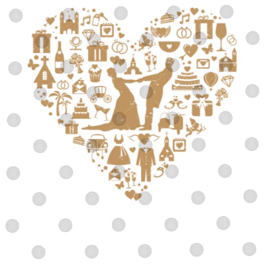 Wedding Marriage Bride and Groom Heart Cloud Digital Files