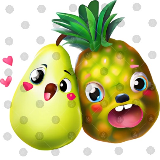 Pineapple pear love - cute fruit design Digital Files