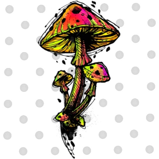Psychedelic Mushrooms Illustration Digital Files